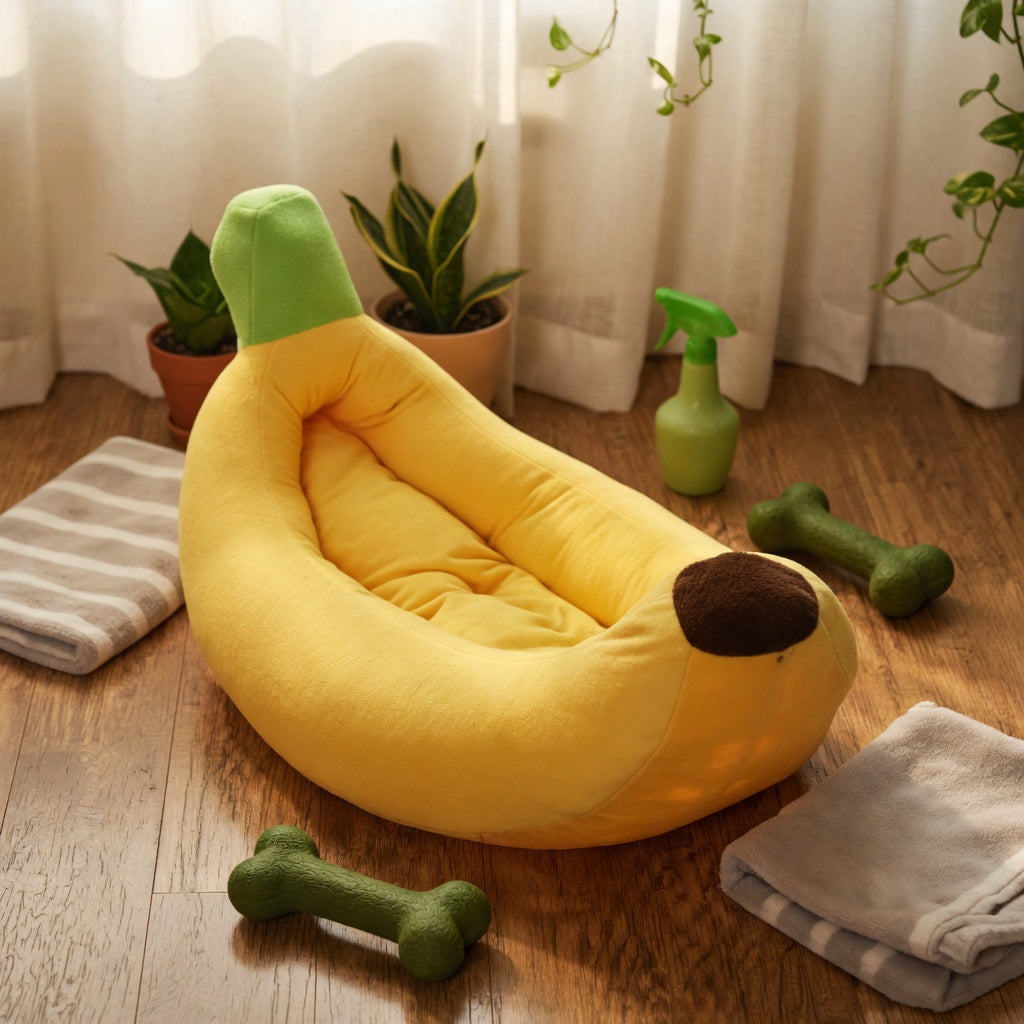 Cama en Forma de Plátano para Perros y Gatos - BananaNest